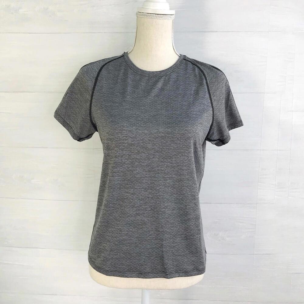 Outdoor Voices - Gray heather short sleeve recycled polyester t-shirt, M